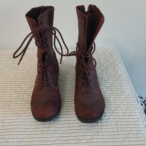 Aldo Dark Red Combat Boots